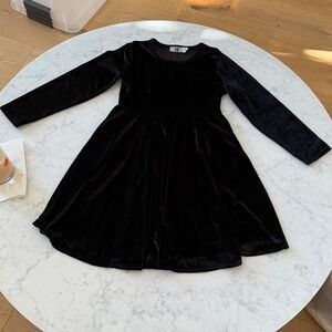 Elegant Black Velvet Kids Dress